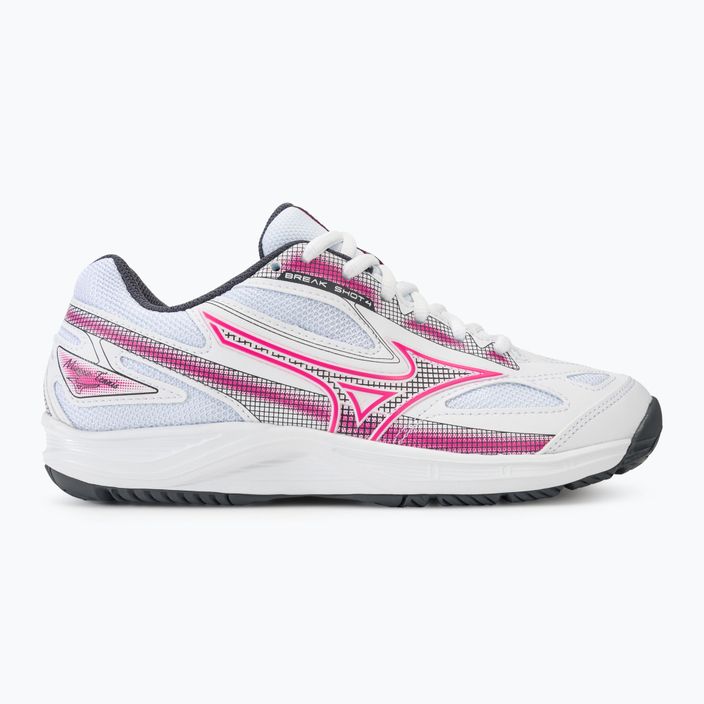 Жіночі тенісні туфлі Mizuno Break Shot 4 AC білі / рожеві тетра / турбулентність 2
