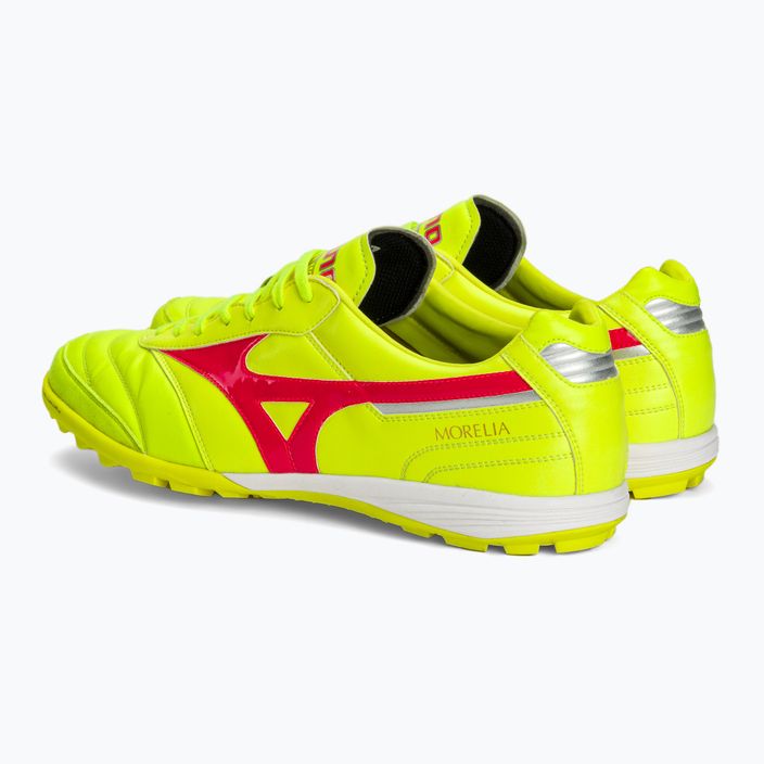 Кросівки футбольні чоловічі Mizuno Morelia Sala Elite TF safety yellow/fiery coral 2/galaxy silver 4