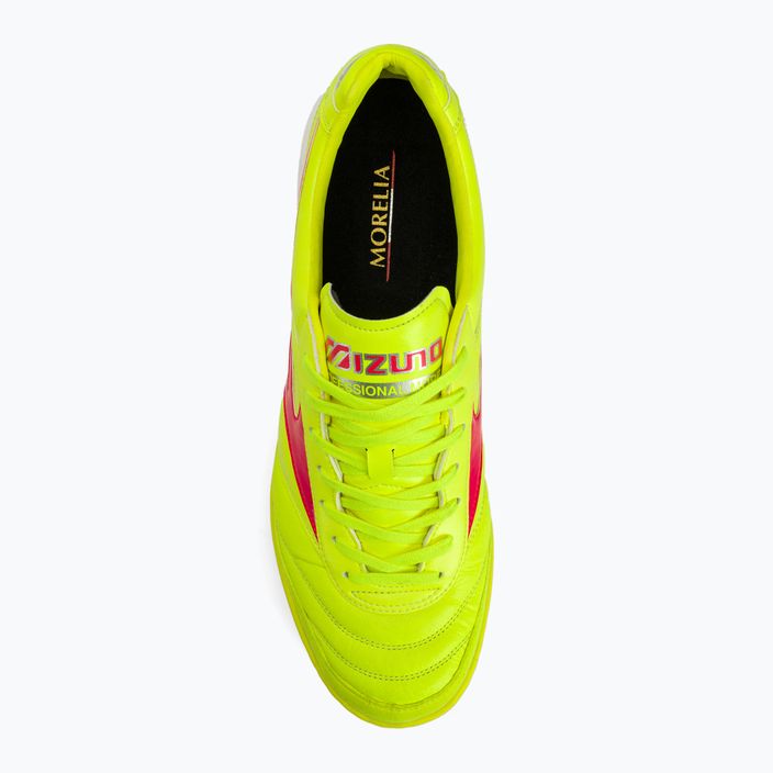 Кросівки футбольні чоловічі Mizuno Morelia Sala Elite TF safety yellow/fiery coral 2/galaxy silver 7