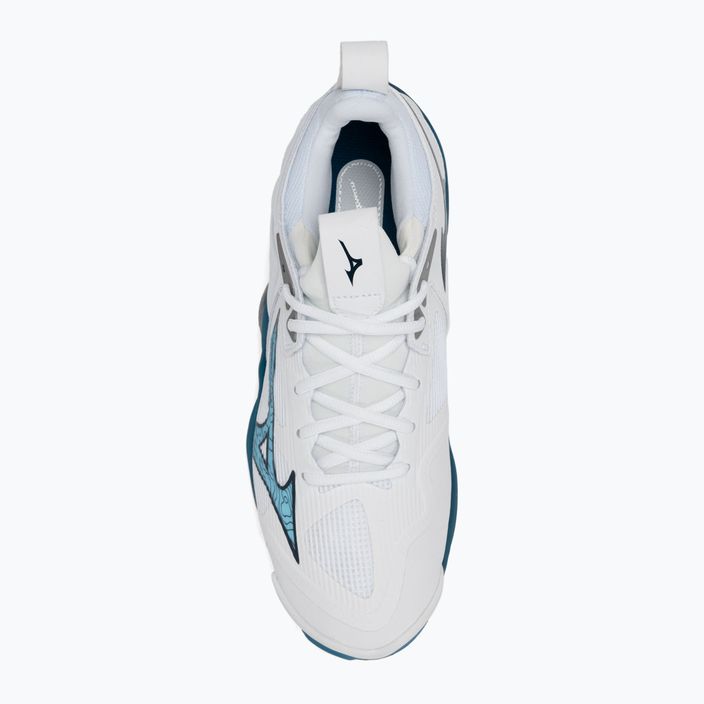 Кросівки для волейболу чоловічі Mizuno Wave Momentum 3 white/sailor blue/silver 5