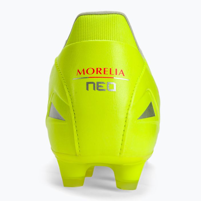 Кросівки футбольні чоловічі Mizuno Morelia Neo IV Pro MD safety yellow/fiery coral 2/galaxy silver 8