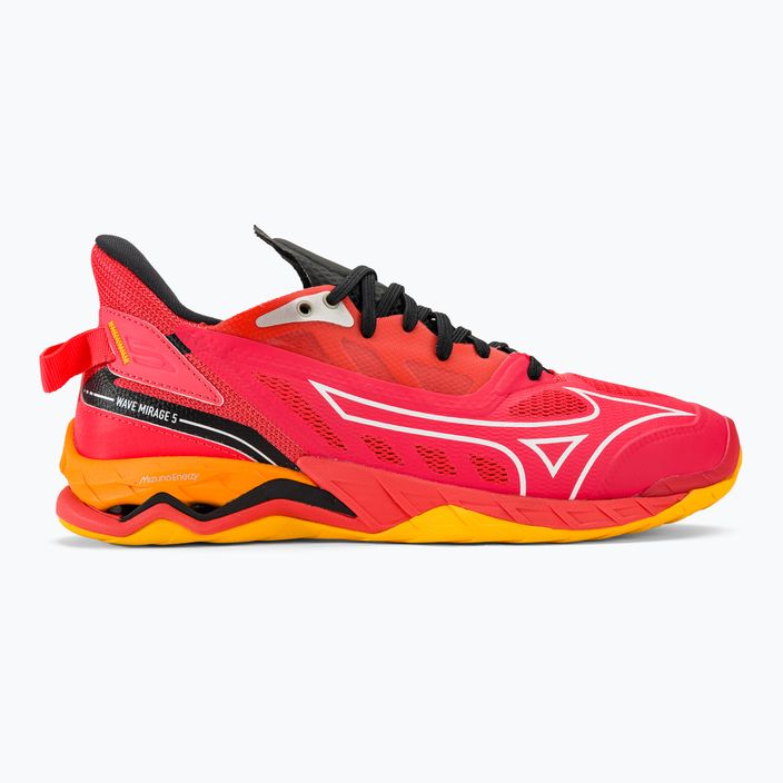 Кросівки для гандболу чоловічі Mizuno Wave Mirage 5 radiant red/white/carrot curl 2