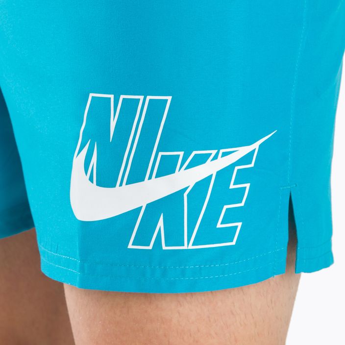 Шорти для плавання чоловічі Nike Logo Solid 5" Volley блакитні NESSA566-406 4