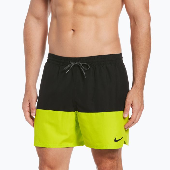Шорти для плавання чоловічі Nike Split 5" Volley чорно-зелені NESSB451-312 5