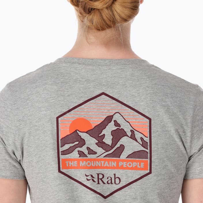 Футболка трекінгова жіноча Rab Stance Mountain Peak сіра QCB-67 3