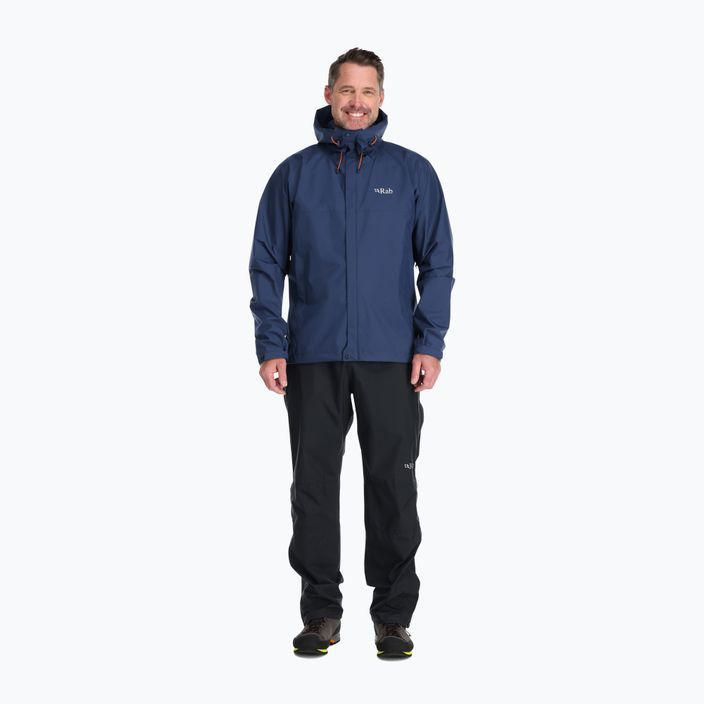Куртка дощовик чоловіча Rab Downpour Eco блакитна QWG-82-DIK 3