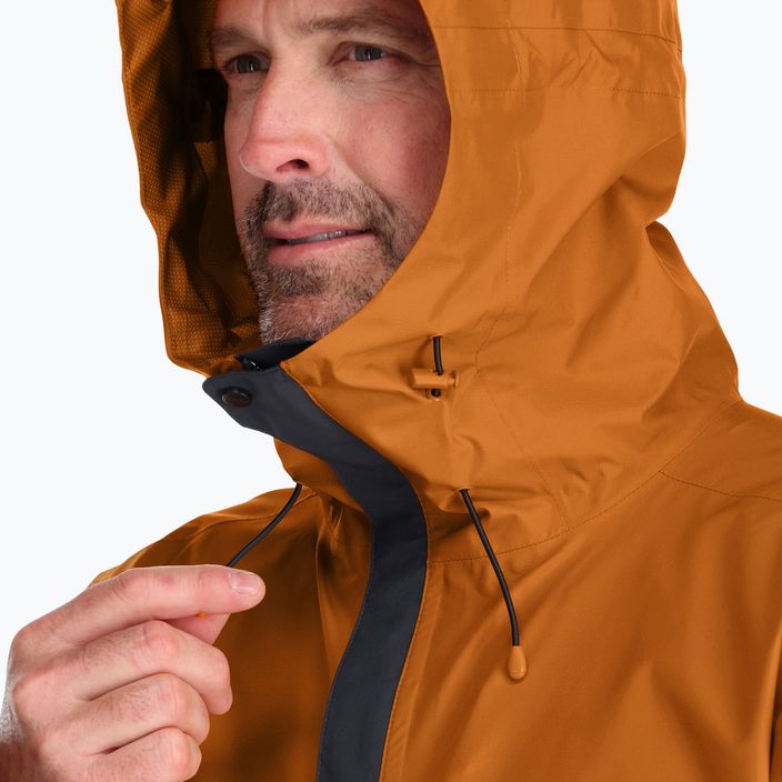 Куртка дощовик чоловіча Rab Downpour Eco помаранчева QWG-82-MAB 4