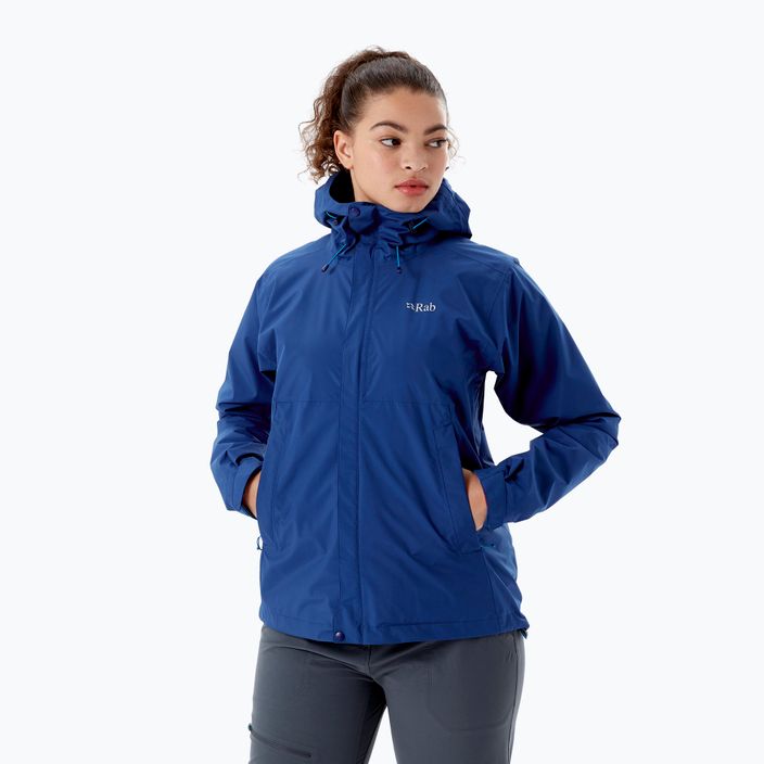 Куртка дощовик жіноча Rab Downpour Eco синя QWG-83 3