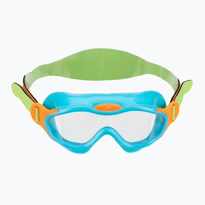 Дитяча маска для плавання Speedo Sea Squad Jr блакитна/зелена/помаранчева/прозора 2