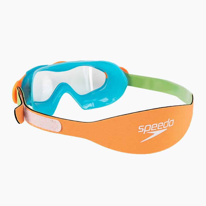Дитяча маска для плавання Speedo Sea Squad Jr блакитна/зелена/помаранчева/прозора 4