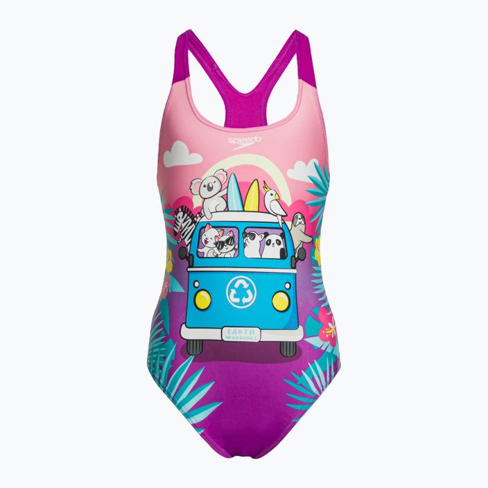 Купальник суцільний дитячий  Speedo Digital Printed Swimsuit рожево-фіолетовий 8-0797015162