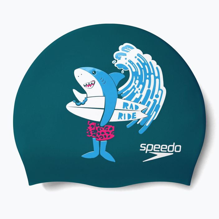 Шапочка для плавання дитяча Speedo Printed Silicone Junior синя 8-0838614637 3
