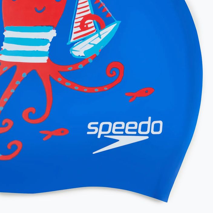 Шапочка для плавання дитяча Speedo Junior Printed Silicone tru cobalt/watermelon/white 3