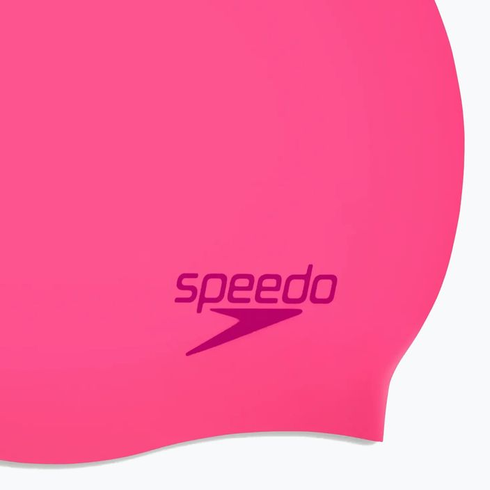 Шапочка для плавання дитяча Speedo Plain Moulded Silicone Junior flare pink/wineberry 3