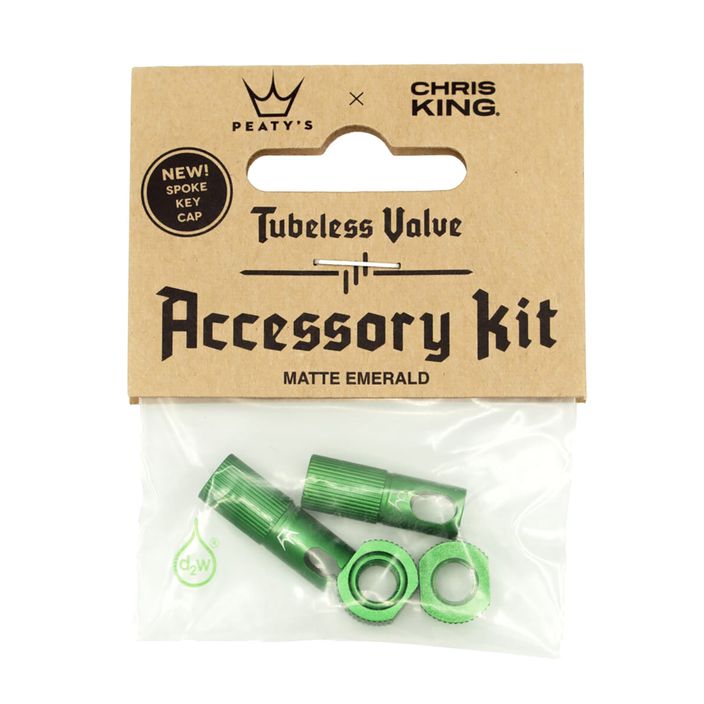 Кришка вентиля велосипедної шини Peaty's X Chris King Mk2 Tubeless Valves Accessory Kit зелена 83800 2