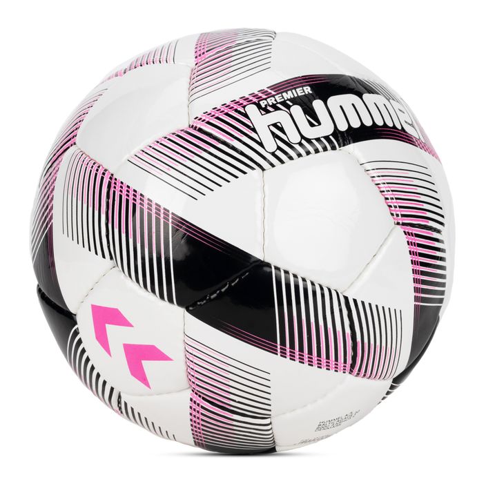 Футбольний м'яч Hummel Premier FB білий/чорний/рожевий, розмір 5 2