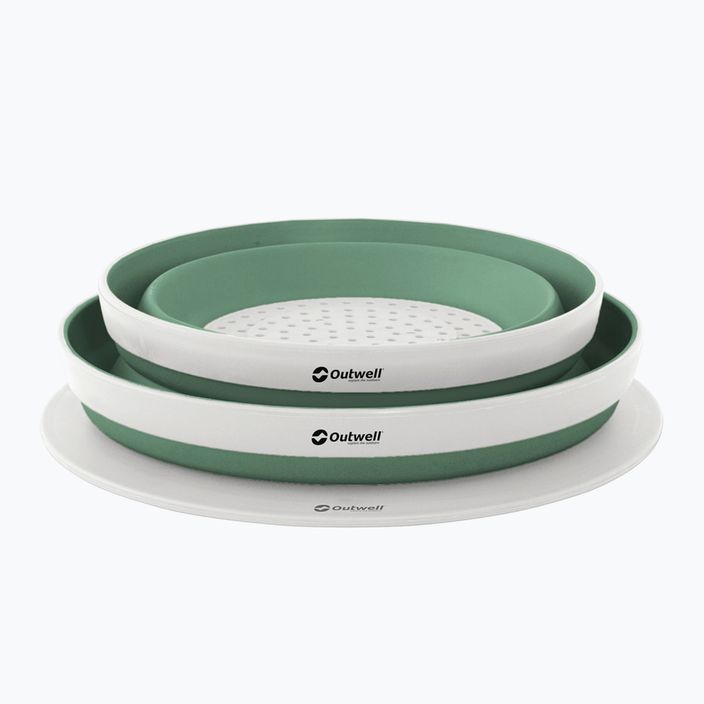 Посуд Outwell Collaps Bowl And Colander Set зелено-білий 651114 3