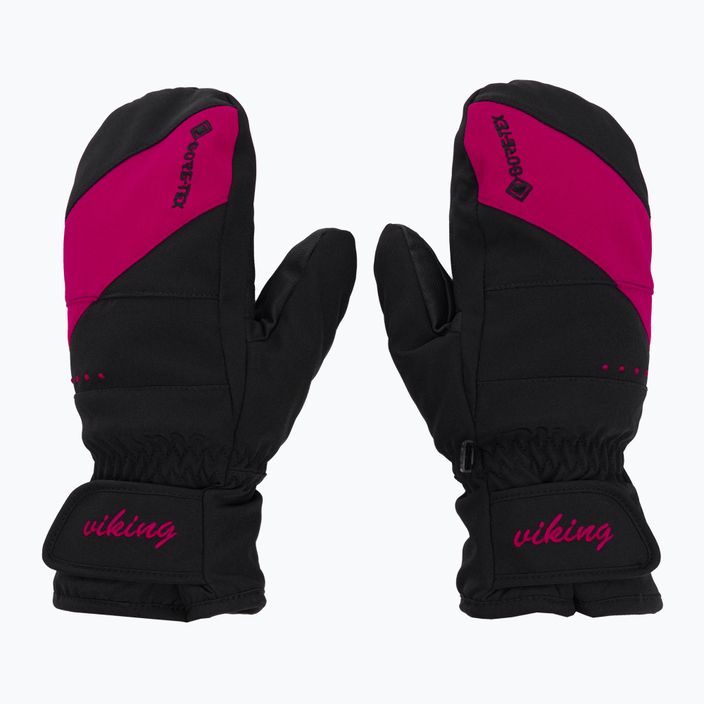 Рукавиці лижні жіночі  Viking Sherpa GTX Mitten Ski чорно-рожеві 150/22/0077/46 2