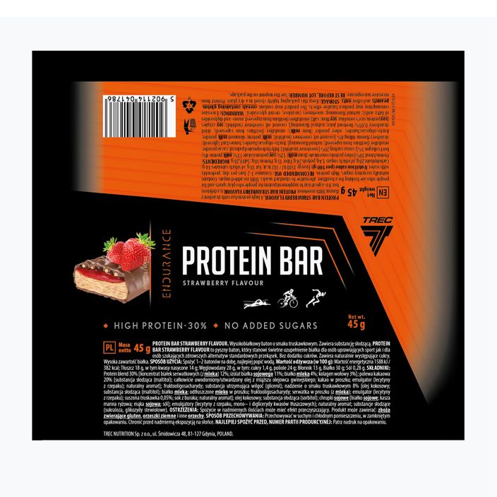 Протеїновий батончик Trec Endu Protein Bar 45g полуниця TRE/1053 2