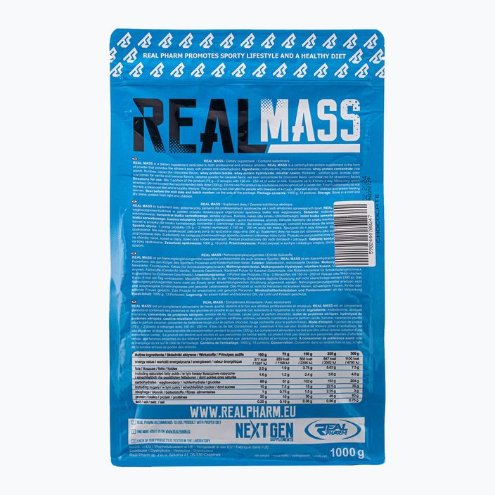 Гейнер Real Pharm Real Mass 1kg шоколад 700247 2
