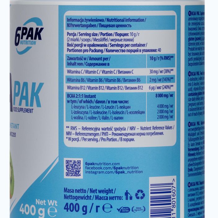 BCAA 6PACK амінокислоти 400г апельсин-ківі PAK/013#POMKI 3