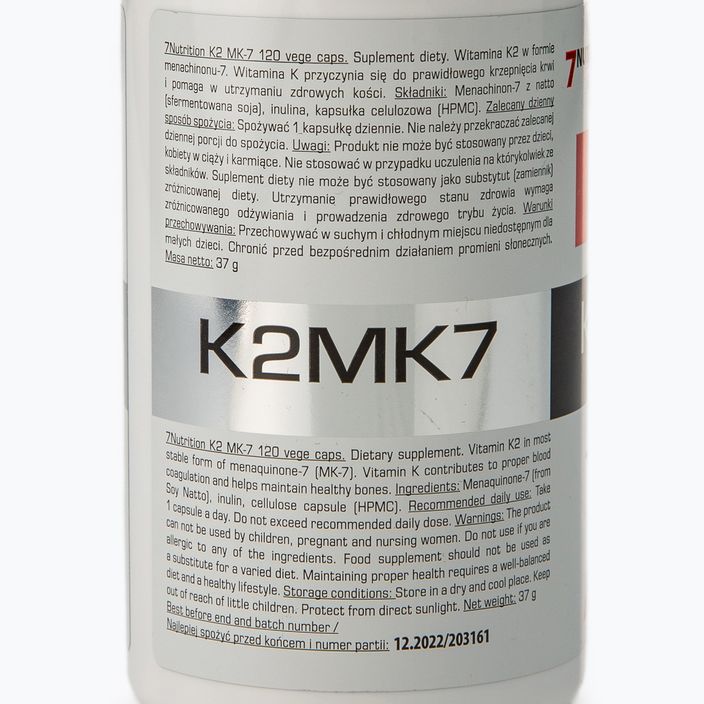 Vitamin K2 MK7 7Nutrition 100mcg комплекс вітамінів 120 капсул 7Nu000385 2