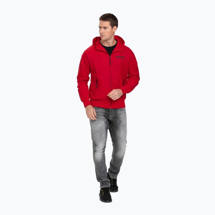 Чоловіча спортивна нейлонова куртка Pitbull West Coast з капюшоном червоного кольору 2