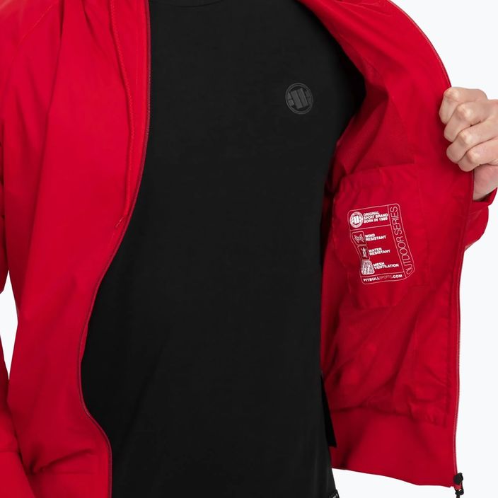 Чоловіча спортивна нейлонова куртка Pitbull West Coast з капюшоном червоного кольору 3