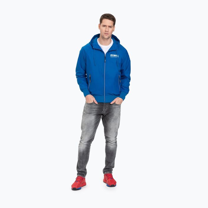 Чоловіча спортивна нейлонова куртка Pitbull West Coast з капюшоном королівського синього кольору 2