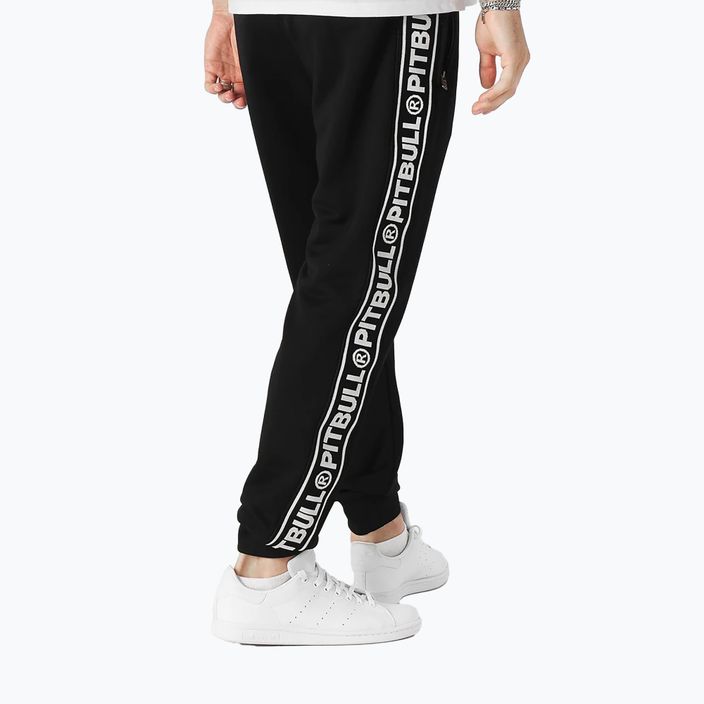 Чоловічі спортивні штани Pitbull West Coast з логотипом на стрічці махрові чорні 2