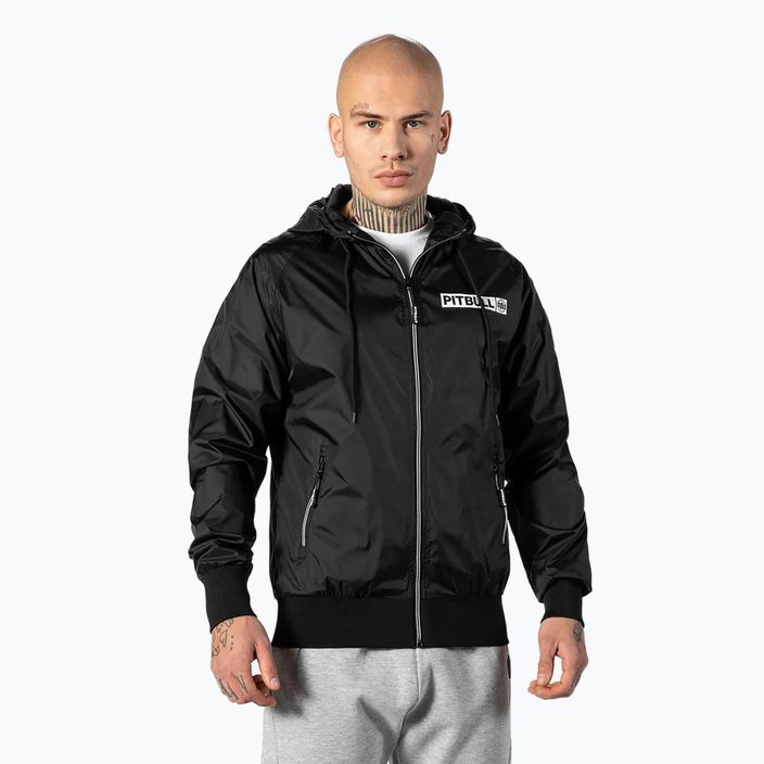 Чоловіча нейлонова куртка Pitbull West Coast Athletic з логотипом з капюшоном чорна