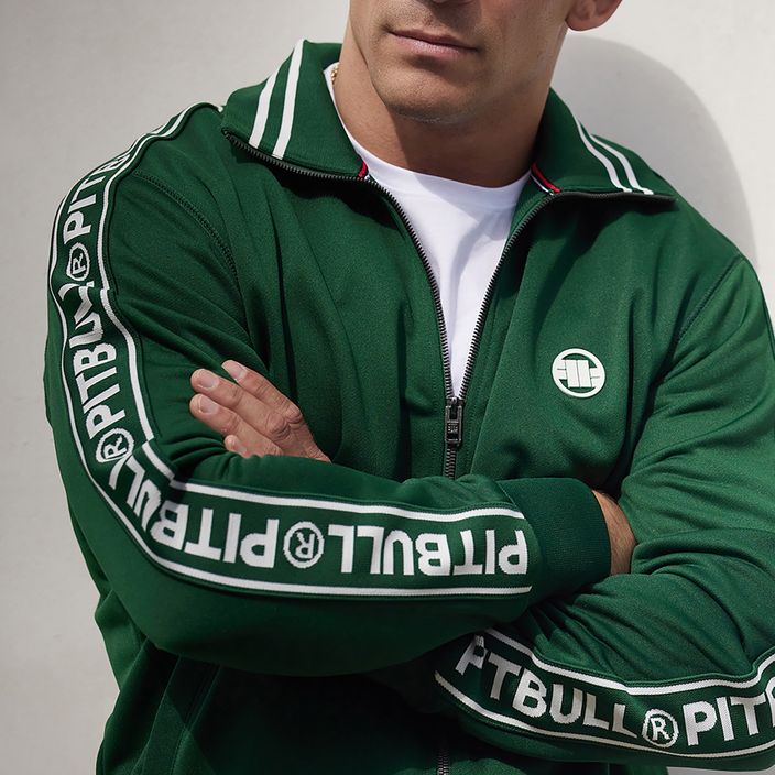 Чоловіча спортивна куртка Pitbull West Coast з логотипом на махровому полотні зеленого кольору 5