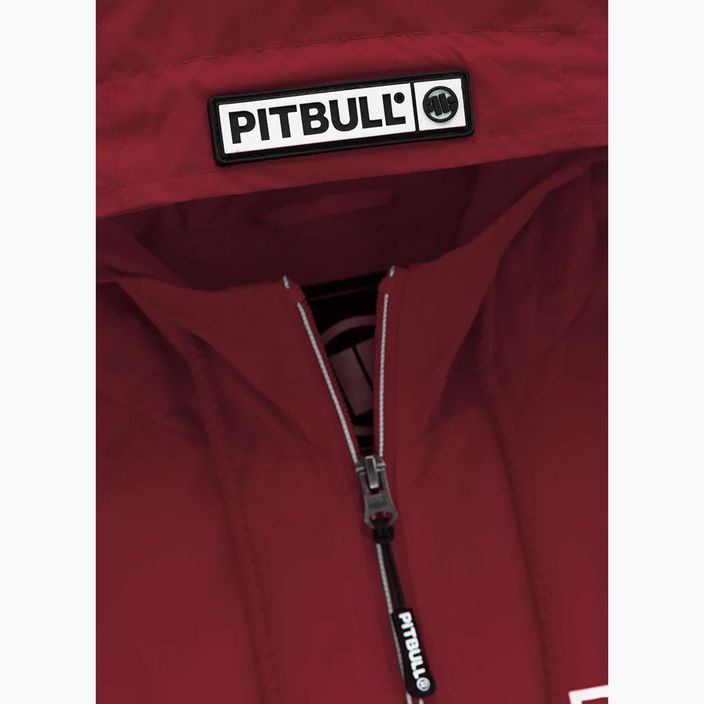 Чоловіча нейлонова бордова куртка з капюшоном з логотипом Pitbull West Coast 4
