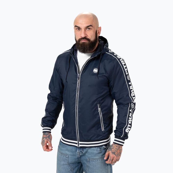 Чоловіча нейлонова куртка Pitbull West Coast з капюшоном з білого дерева темно-синього кольору 4