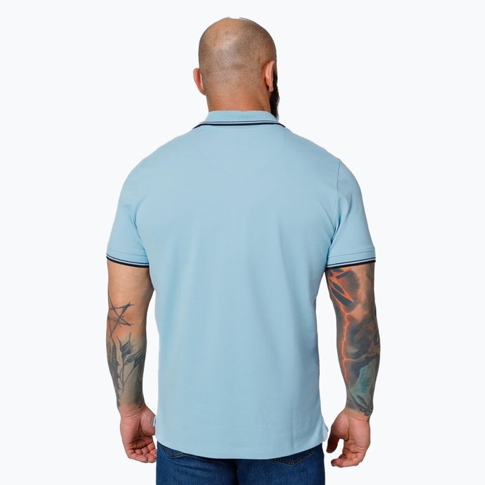 Чоловіча сорочка-поло Pitbull West Coast Pique Stripes Regular світло-блакитна 3