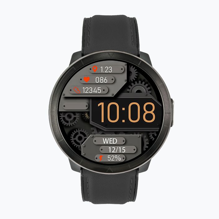 Чорний шкіряний годинник Watchmark WM18