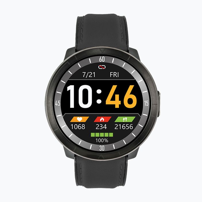 Чорний шкіряний годинник Watchmark WM18 2