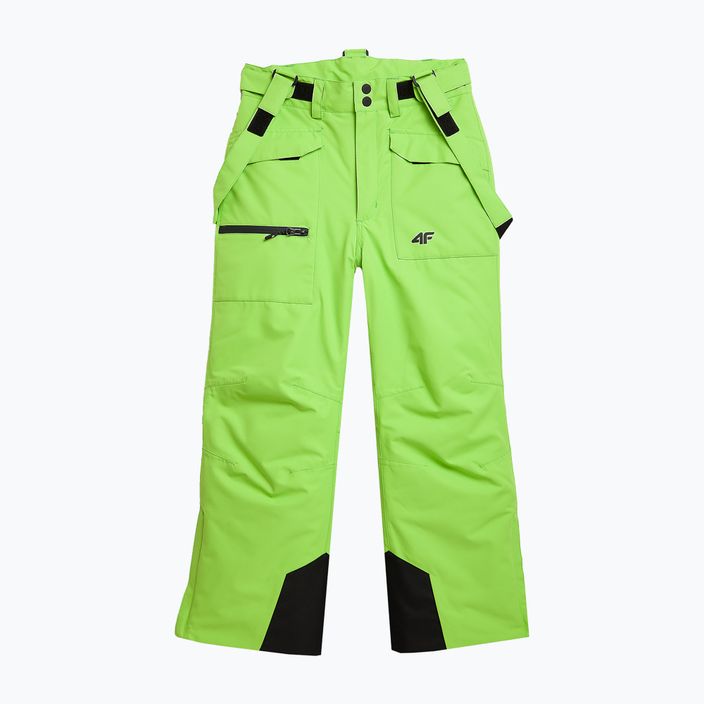 Дитячі гірськолижні штани 4F M360 зелений неон 7