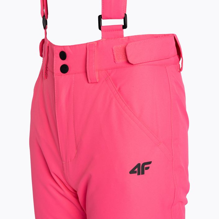 Дитячі гірськолижні штани 4F F353 гарячий рожевий неон 5