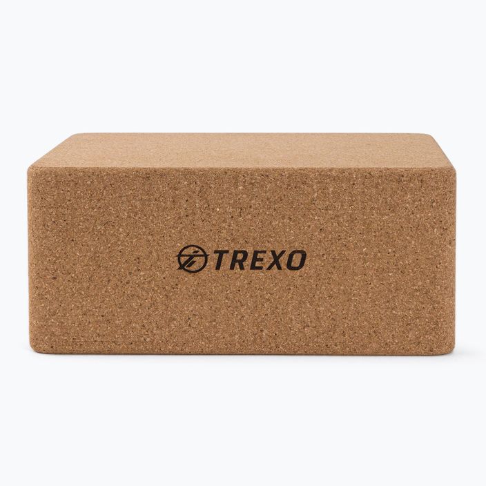 Блок для йоги TREXO коричневий YB-100 2