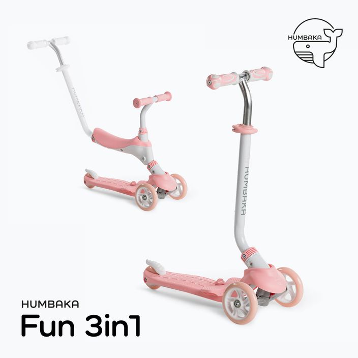 Самокат триколісний дитячий HUMBAKA Fun 3in1 рожевий HBK-KS002 3