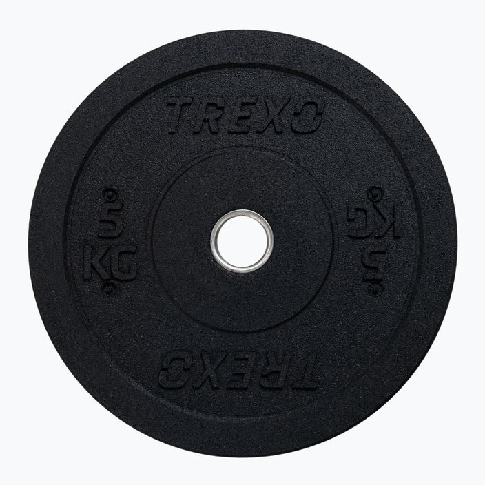 Диски бамперові олімпійські TREXO чорні TRX-BMP005 5 кг 6