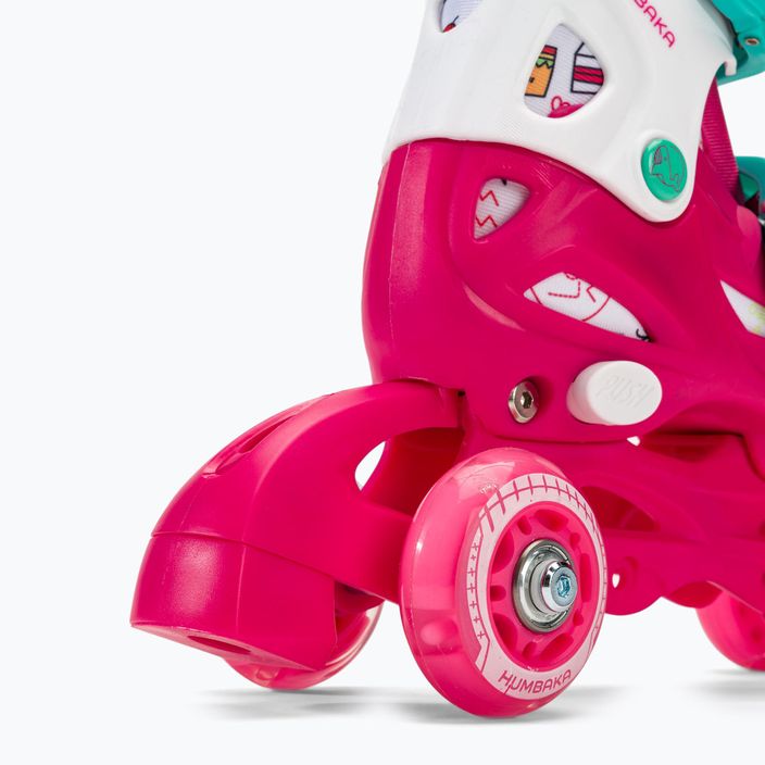 Дитячі роликові ковзани HUMBAKA Starjet LED 3в1 рожеві 15