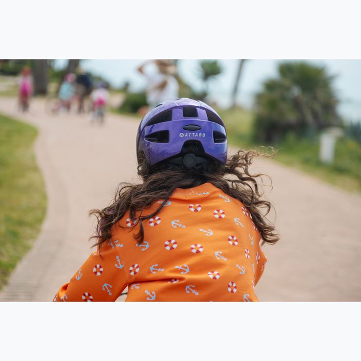 Дитячий велосипедний шолом ATTABO K200 фіолетовий 11