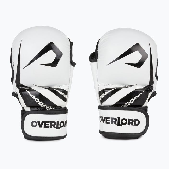 Грейплінгові рукавиці Overlord Sparring MMA шкіряні білі 101003-W/M