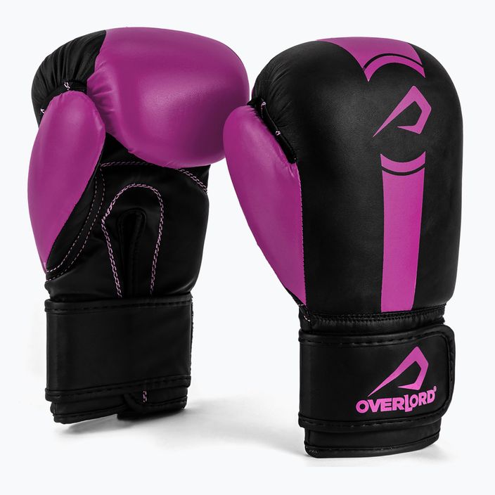 Рукавиці боксерські дитячі Overlord Boxer чорно-рожеві 100003-PK 6