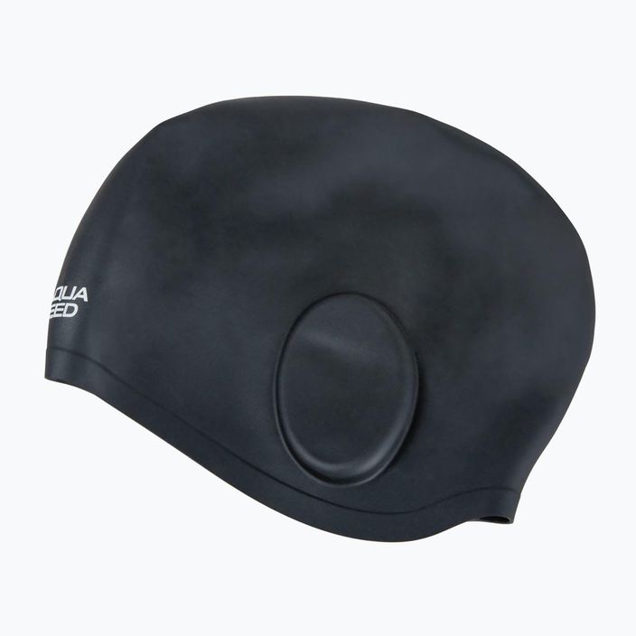 Шапочка для плавання AQUA-SPEED Об'ємна шапочка для вух чорна 2