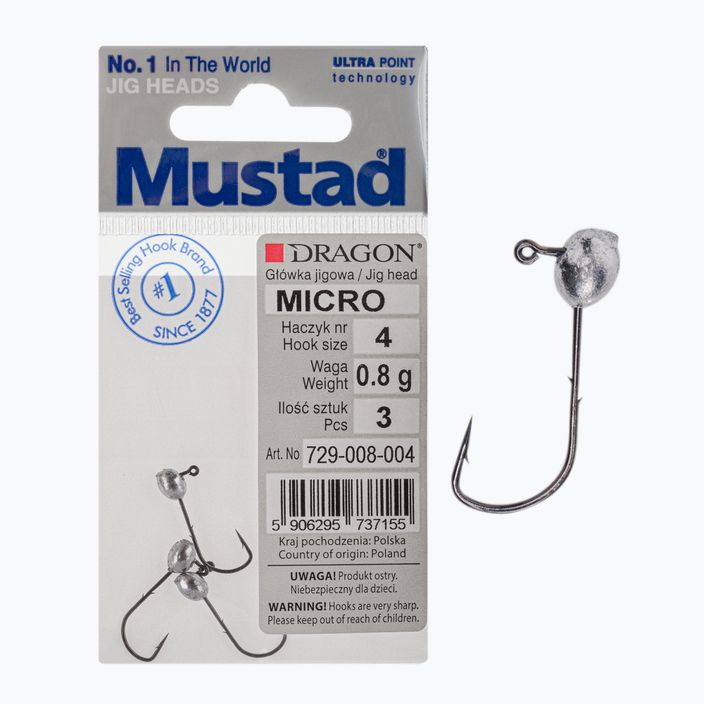 Джиг-головка Mustad Micro 3 шт. Розмір 4 срібляста PDF-729-008-004