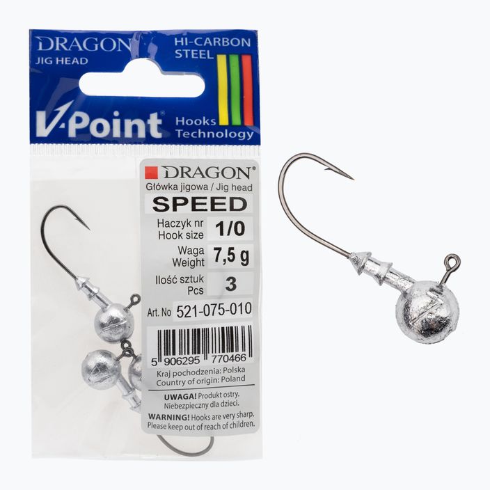 Джиг-головка DRAGON V-Point Speed 7,5g 3 шт. чорна PDF-521-075-010
