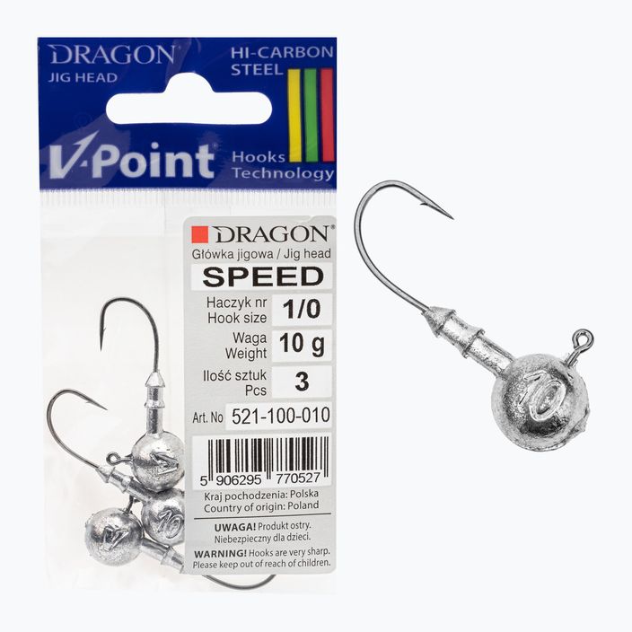 Джиг-головка DRAGON V-Point Speed 10g 3 шт. чорна PDF-521-100-010 3